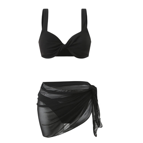 Dame Bikini-sæt med dekorativt indpakningsdesign og justerbare stropper Stilla