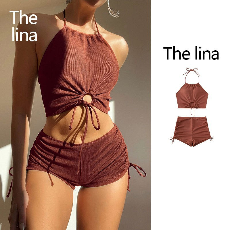 Dame Sporty Bikini Sæt med moderne Rynkning Skovae