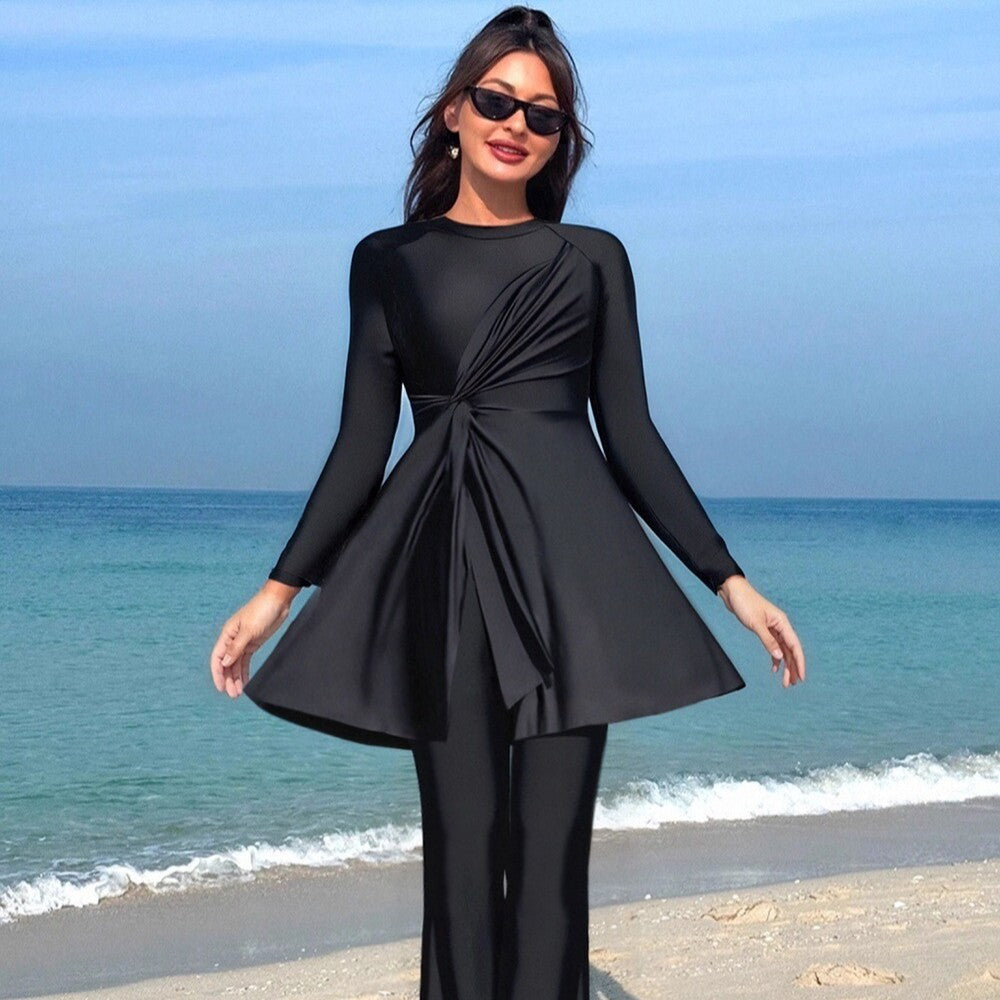 Dame Elegant asymmetrisk badedragt med drapering Skovae