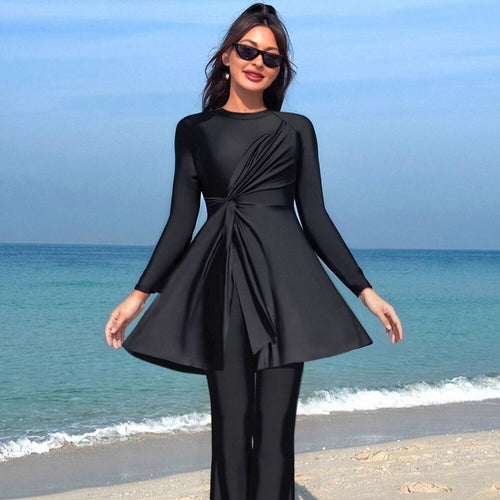 Dame Elegant asymmetrisk badedragt med drapering Skovae