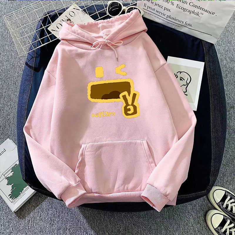 Kvinders hættetrøje med kreativ emoji-design Skovae