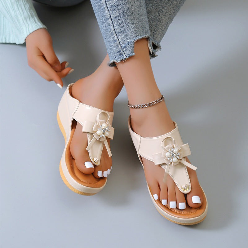 Dame Wedge-sandaler med elegant blomsterdekoration og skridsikker sål Stilla