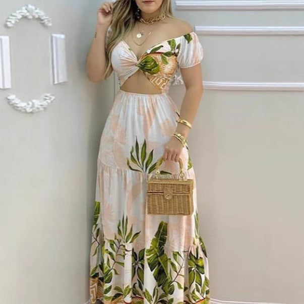 Dame Maxikjole med blomsterprint Stilla