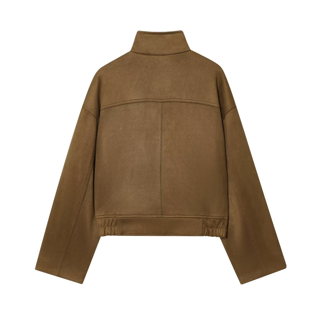Damer moderne utility-jakke med højtstående krave og praktiske lommer Stilla