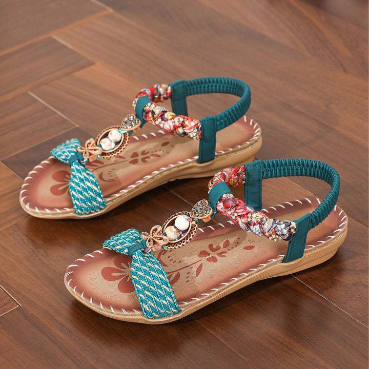 Dame Behagelige Sandaler med dekorative udsmykninger og elastiske remme Stilla
