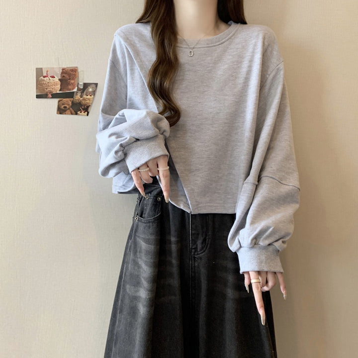 Femme Cropped Ballonærmel Sweatshirt Stilla