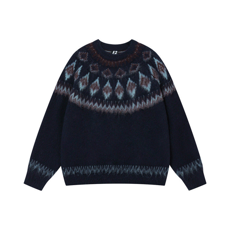 Dame stilfuld sweater med traditionelt mønster Stilla