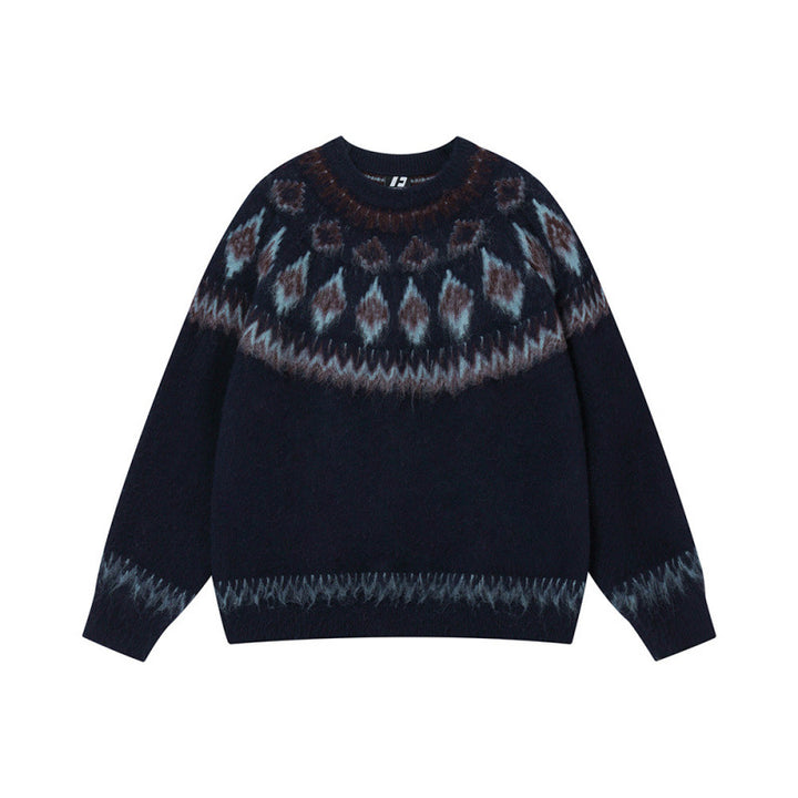 Dame stilfuld sweater med traditionelt mønster Stilla