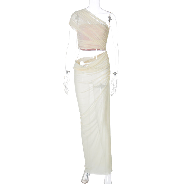 Dame Maxi-kjole med asymmetrisk design og raffineret draperingseffekt Stilla