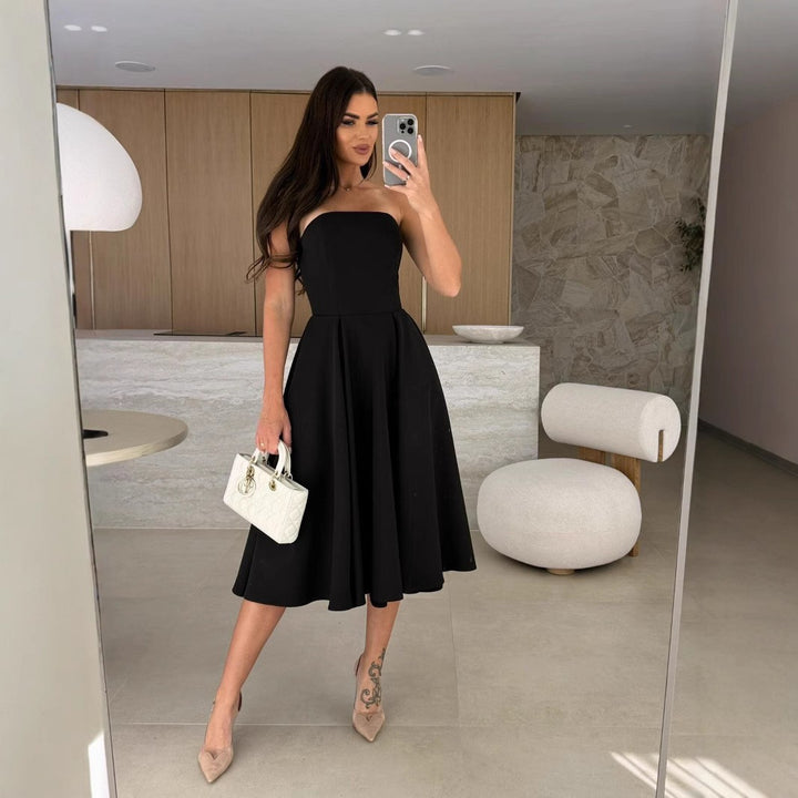 Dame strapless A-linje kjole Stilla