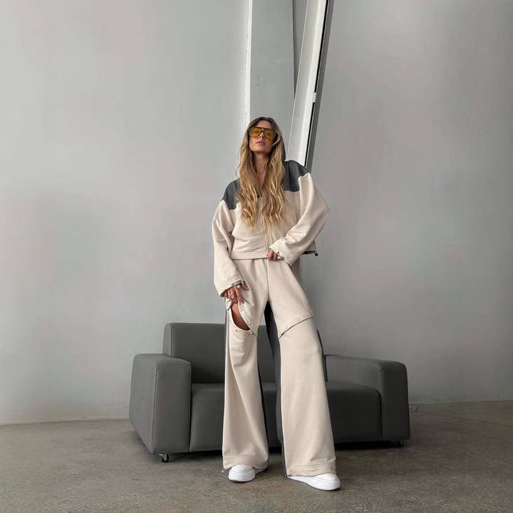 Kvinders sporty outfit med fashionable farvekontast Skovae