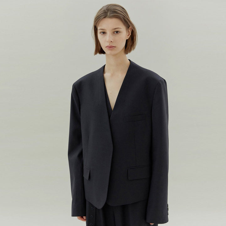 Dame Elegant Oversized Blazer-Sæt med stilfuld snit og moderne detaljer Stilla