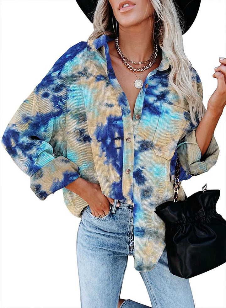 Dame Oversized Kordskjorte Stilla