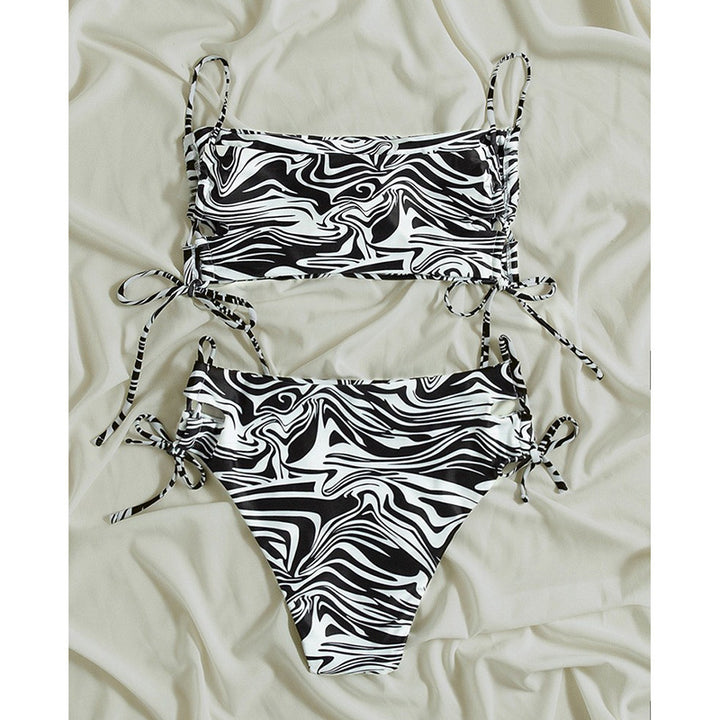 Dame trekant bikini med justerbare bånd og elastisk design Skovae