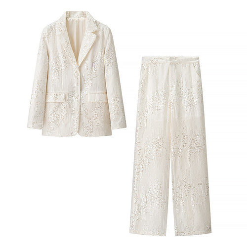 Kvinder Elegant Paillet Blazer Jakke i Fashionabelt Design Stilla