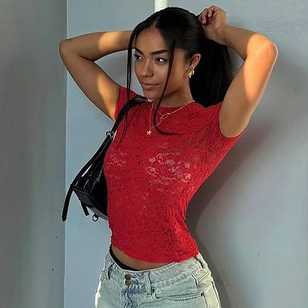 Dame Spids-Crop-Top Skovae