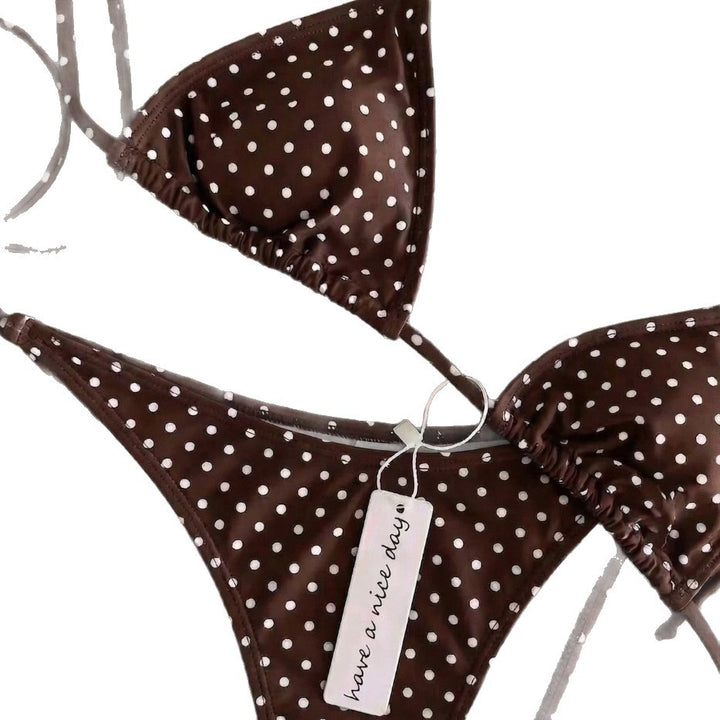 Dame Triangel-Bikini med klassisk prikmønster Skovae