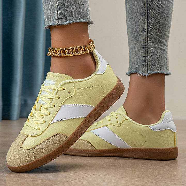 Dame nan retro-inspirerede sneakers med lav skæring, gummisål og velour tåhætte Skovae