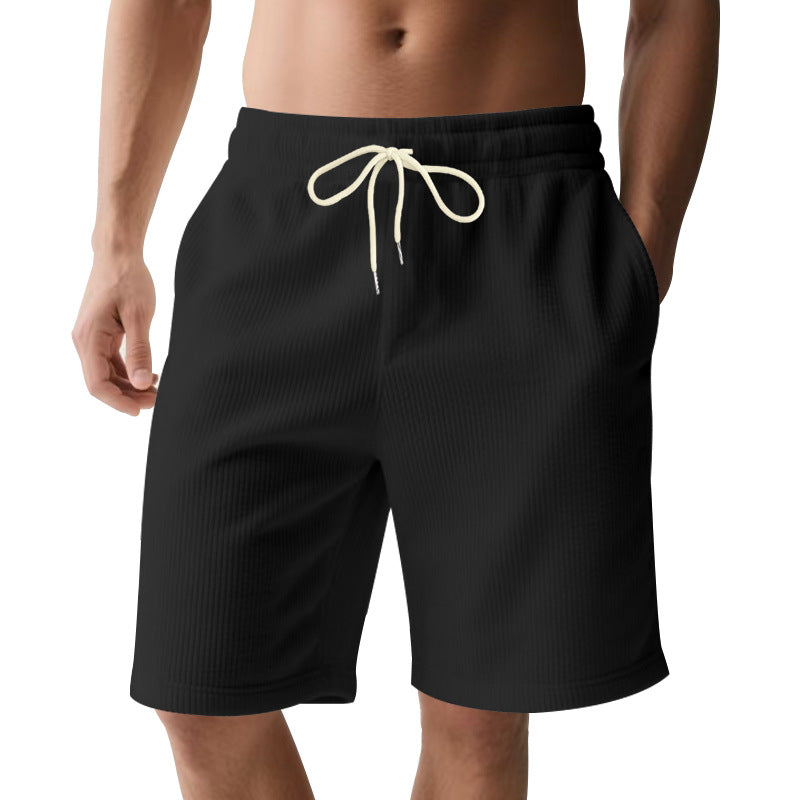 Herren knælange Bermudashorts med elastisk kant, snortræk og sidelommer Skovae