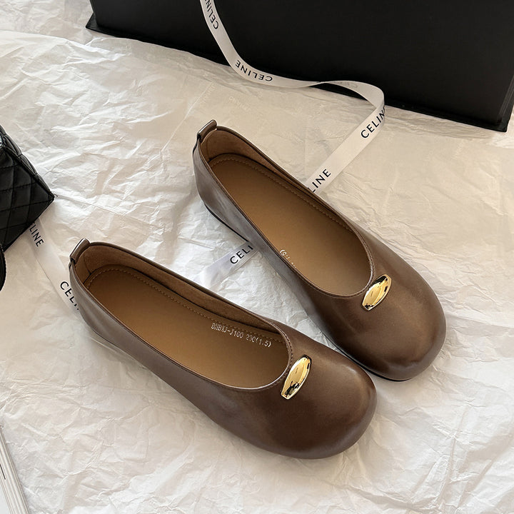 Damer Elegante Slip-On Balletsko med smart metallisk accent Stilla