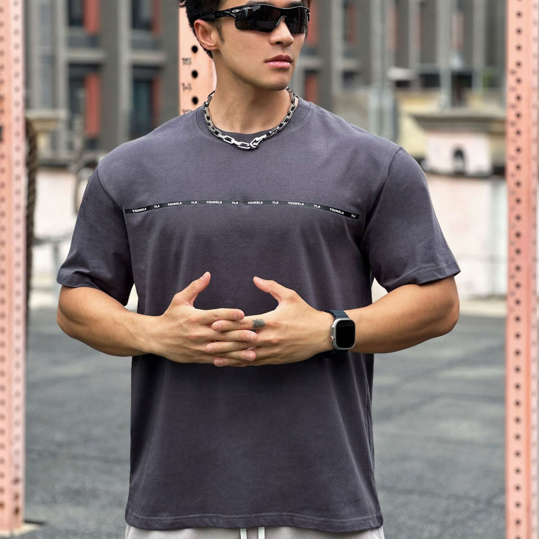 Herrer Mode-T-shirt med moderne skrift og afslappet pasform Stilla