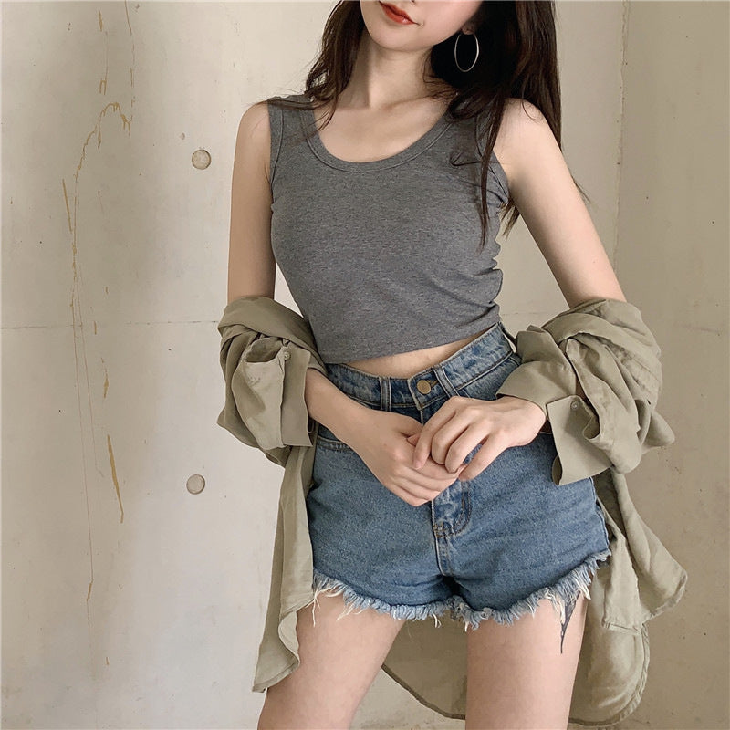 Kvinde crop top lavet af åndbar bomuld med en slim fit Skovae