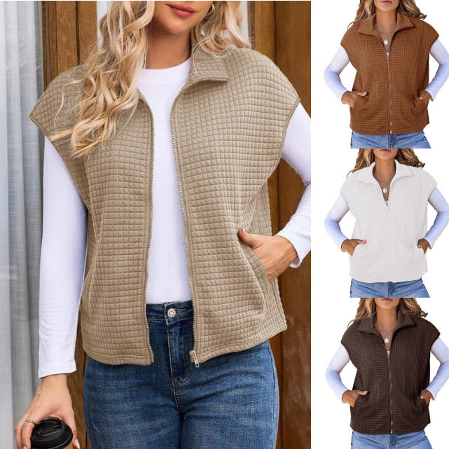 Kvindernes fashionable vest med lynlås Stilla