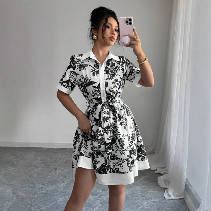 Dame Bluser Kjole med blomsterdesign Stilla