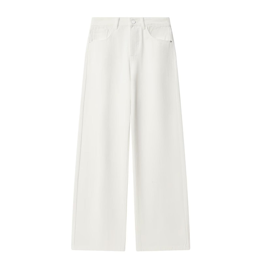 Dame Vintage Højtalje Bredbenede Jeans med autentisk Denim Skovae