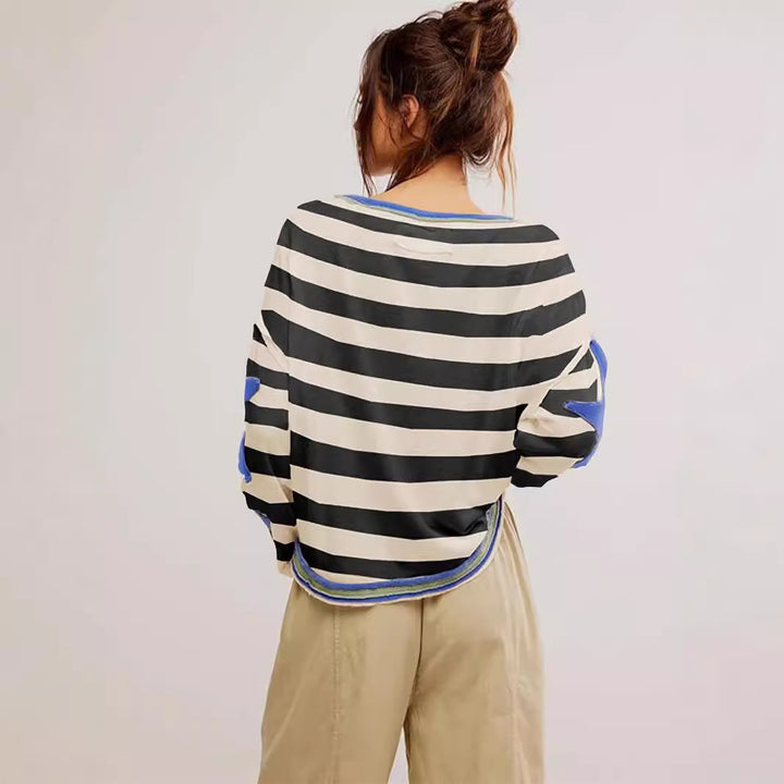 Dame afslappet sweatshirt med stjernedesign og løs pasform Stilla