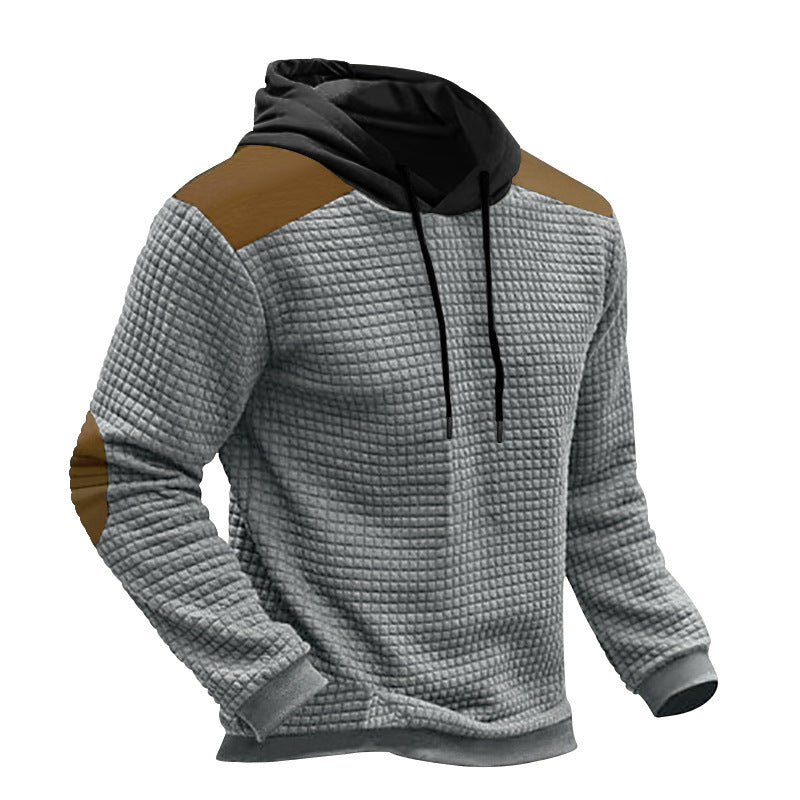 Herrer sporty hoodie med struktureret yttermateriale og kontrastelementer Stilla