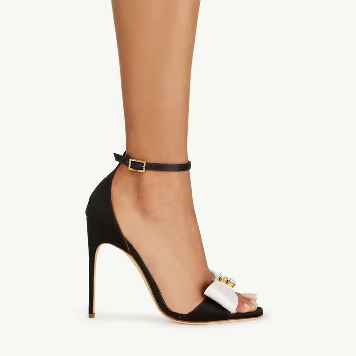 Femme Open-Toe Højhælede Sandaler med elegant Sløjfedetail Stilla