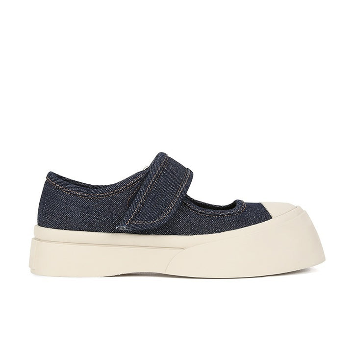 Dame Plateau-Sneaker med justerbar velcro og elegant læderoverflade Stilla
