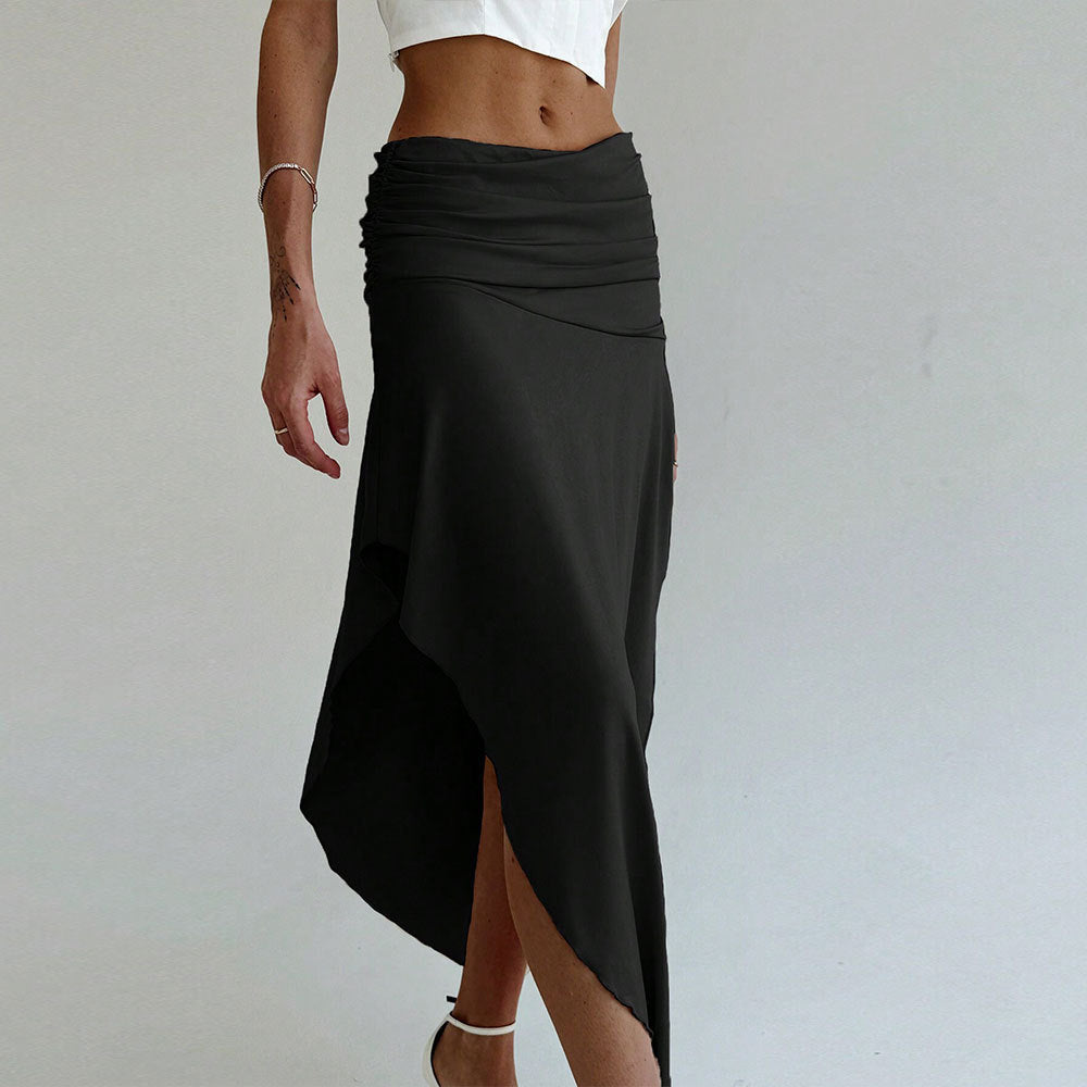 Kvinder asymmetrisk maxi nederdel med elegant samling Stilla