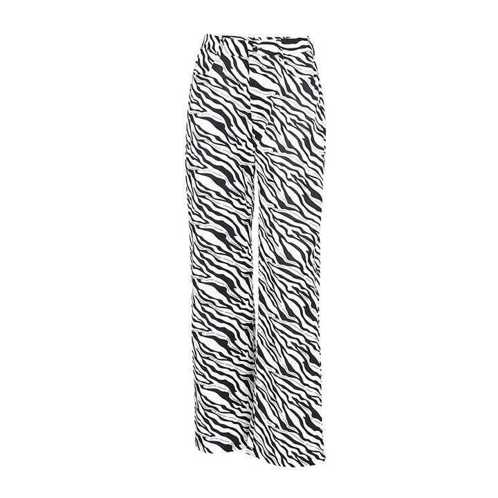 Dame vidde Zebra-Print Palazzo-Bukser Stilla