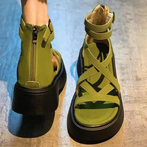 Dame Plateau-sandaletter med elegant krydsrem og skridsikker sål Stilla