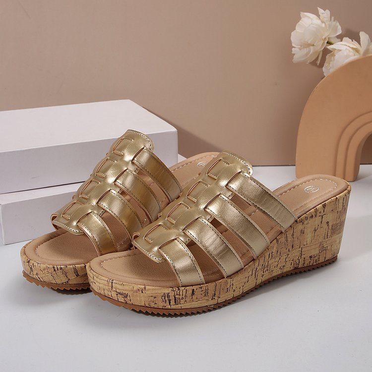 Dame Wedge-sandaler med dekorative remme og komfortabelt fodseng Stilla