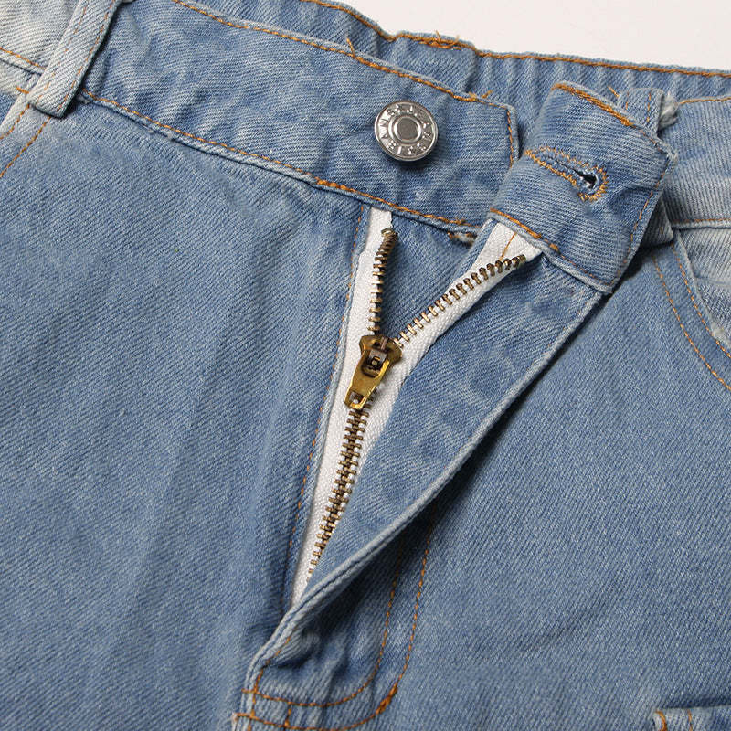Dame Cargo-Jeans i afslappet oversized snit med unikke destroyed-detaljer Stilla