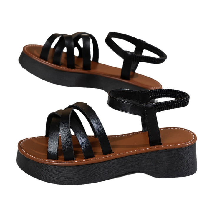 Dame mode plateau-sandaler med justerbare remme Stilla