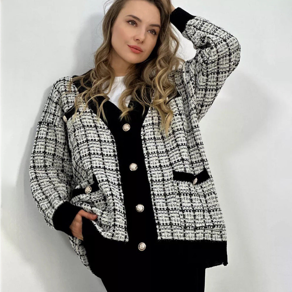 Kvinders bouclé cardigan med elegante knapdetaljer Stilla