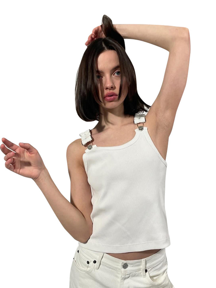 Femme justerbare stropper Crop Top Stilla
