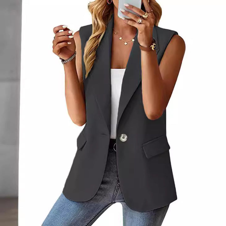 Dame ærmeløs blazer med moderne snit og elegante detaljer Stilla