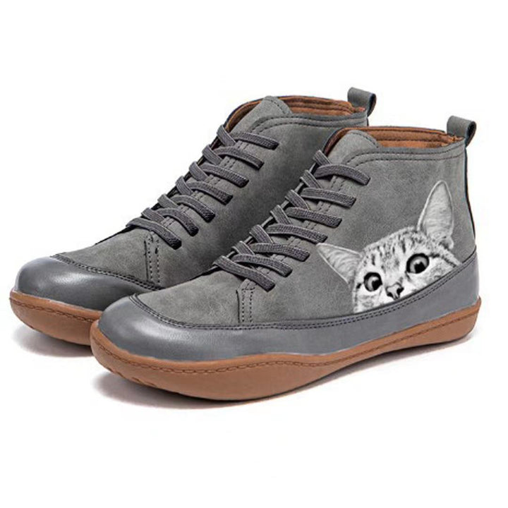 Damer Høje Sneakers med katteprint Stilla