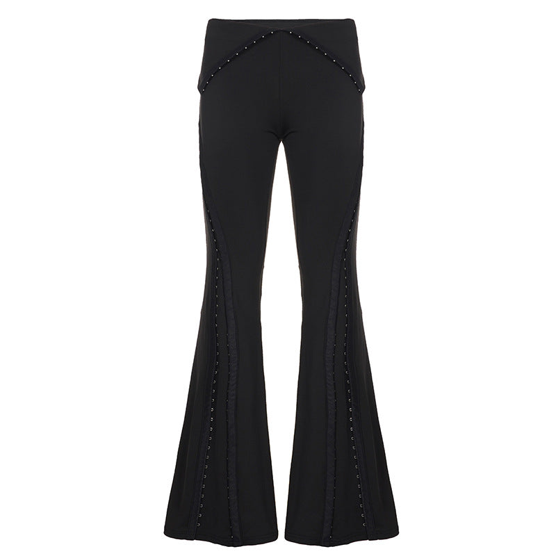 Dame Flared-Leggings med dekorative nitter Skovae