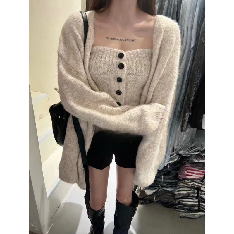 Dame cardigan med knapdetalje og løstsiddende Stilla