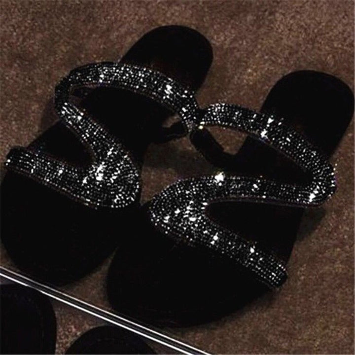 Dame Glamourøse Strand sandaler med funklende strass detaljer Stilla