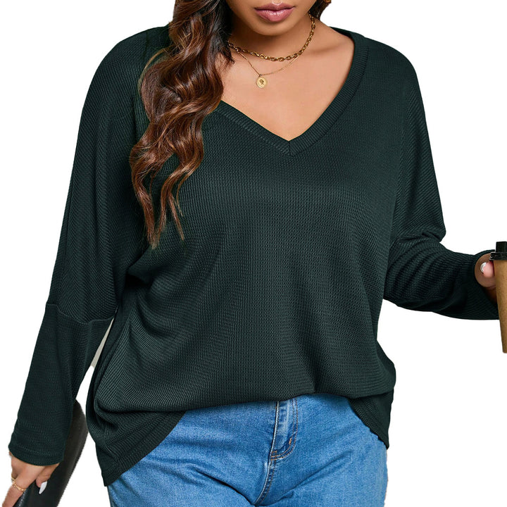 Dame Oversized V-Udskæring Pullover af Vaffelstof Stilla