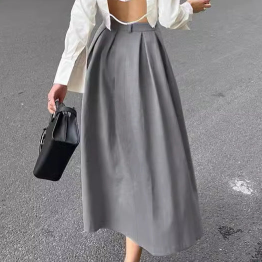 Dame Maxiskørt med elegant plissering og høj talje Stilla