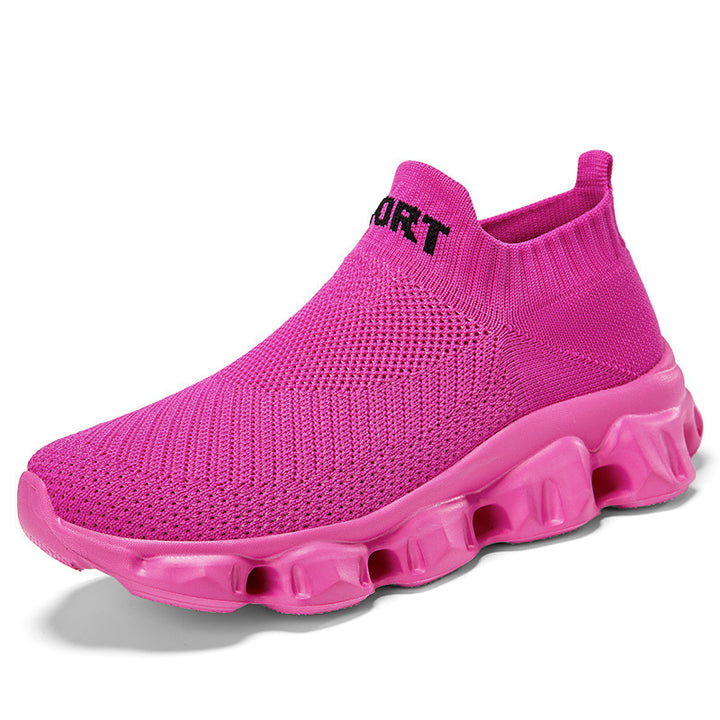 Unisex nan nahtløs strik-slip-on med soklignende skaft og skulptureret dæmpningssål Skovae