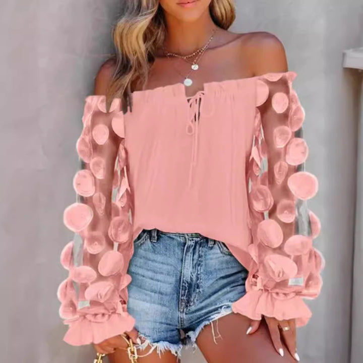 Dame Off-Shoulder Bluse med dekorative puffærmer Stilla